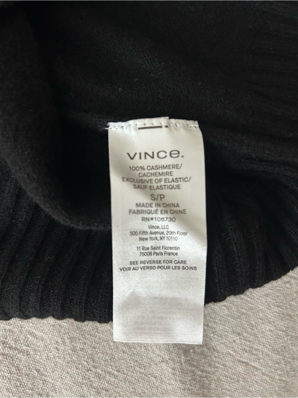Vince Black Cashmere Crewneck Sweater Size Small - Picture 6 of 6